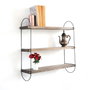Hanah Home Wr041 Estantería Decorativa de Madera y Metal Nogal y Negro